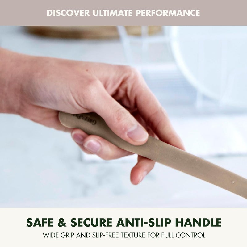 Greenpan Silicone Basting Brush, Cooking Kitchen Utensil, Sauce Marinades BBQ Grill Bake, Flexible Rubber Nonstick Cookware, Steel Core Heat-Resistant, Anti-Slip Handle BPA-Free Dishwasher Safe, Taupe - Image 3